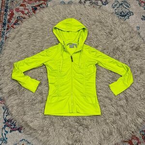 Athleta neon green zip up hoodie XXS